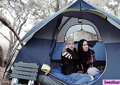Charlotte Stokely and Aidra Fox camp outside to lick pussies