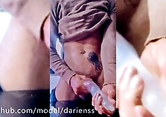 Water condom handjob leads to a hot money shot