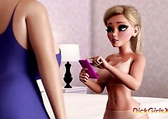 Large Breasty Mother I'd Like To Fuck Screws Blond Dickgirl - Roleplay - CG Animation
