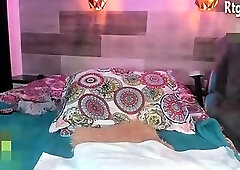 slender latina shemale babe with long legs and big boobs jerks off her big dick