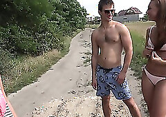 Czech Couple Public Swing - Eveline Dellai