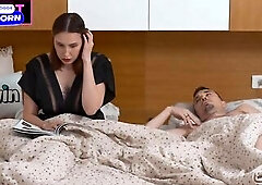 Excited Step mama jerks off step son to helps cum in share daybed