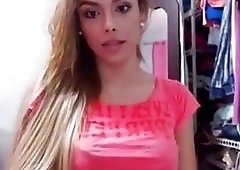 Alluring blonde beauty does the most amazing shemale solo ever