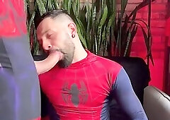 Tim Kruger and Igor Lucios as Deadpool and Spiderman