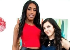 Tall, hot and delicious beauty Ashley Aleigh is excited to show off her beautiful curves in her tight red top and sexy tight leather skirt that she ma