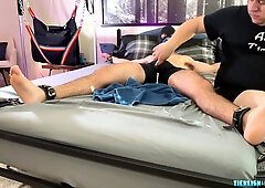 Bounded Grizzly Cant Stop Sniggering While Being Kittled By Matt