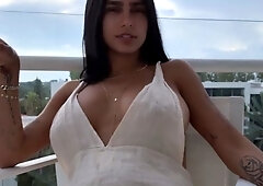 Cute curly brunette solo webcam masturbation