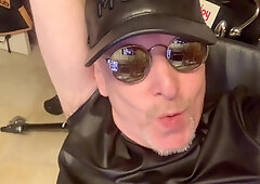 Lenny52 a fucky-fucky-pub Chief faps his knob in a sleazy bang-out office