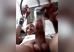 Smoking pumping COCK