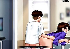 Summertime Saga, jenny apne room ke daybed par aaram se book padh rahi thi saga uske room me jata hai furry dono me deal hoti hai hard sex karne ke li