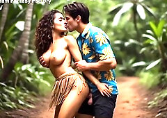 Hawaiian Vacation Fantasies (Marvelous native Hawaiian, oral-sex, rimjob, flawless vagina, anal, doggy style, vacation, dream fantasy) - AI Generated