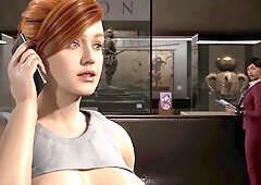 Spider Woman's xxx game play in the adult arcade with spiderman costume