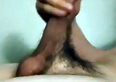 Stroking my hard throbbing cock for you