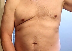 Exhibitionist masturbator jacking and gobbling jizm before bathroom