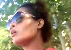 Nurse Betty (Escort) flashes boobs in the park