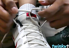 Asian bang buddies worship feet & breed smoothly