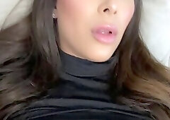 Gorgeous Trans Girl Jerks Big Dick in Cheerleader Outfit