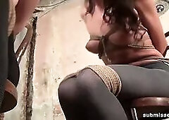 Adel and Denisa Chair-tied Struggling