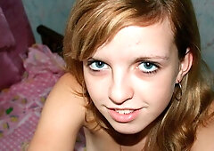 Sweet and young babe Simona rides on a huge dick in the cowgirl pose