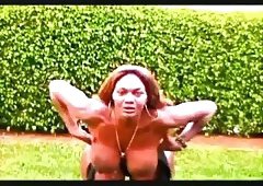 Hot Oiled Black Tgirl Solo