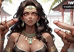 Black female-dom takes off in provocative underware, prepped for a wild, bare nail fest.