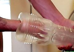 Horny solo amateur fucking a fleshlight