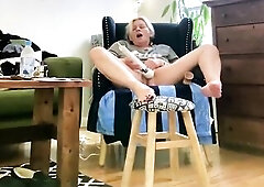 Sexy Golden-Haired Granny Likes screwing her cunt with magic wand and watching porn previous to getting drilled. That Babe has a strong climax in the 