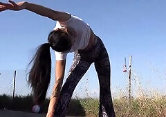 Close Up Feet Whilst Doing Yoga With Viva Athena During Covid-nineteen