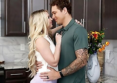 Alluring blonde with shaved pussy Britt Blair rammed by big dick