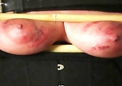 Babe with a fat ass whipped directly on the pussy