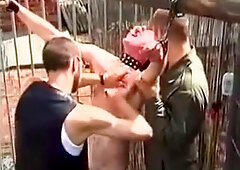 mans tied up, shaving, iag