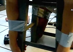 Pliant sissy serf bound and drilled by machine. Sissy booty fucked by machine.