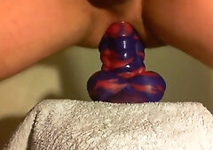 amateur Anal sex toy fun with flint the bad dragon ! 5