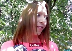 Babe With Big Butt Sucks Fat Dick For Money