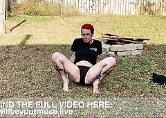 Peeing My Ebony Cotton Pants Outside