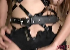 Stockings and leather Abhie is stunning