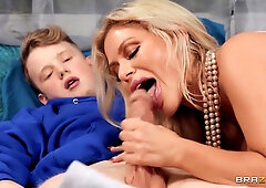 Casca Akashova And Jimmy Michaels - Gives Head And Fucks Young Boy In Bed