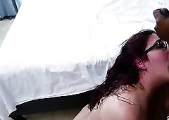 Curvy Preggy Redhead Nerd Wife with large natural Boobs get 1st Interracial BBC Bang by Ebony Monster Jock