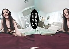 UP CLOSE VR - POV Hawt Chick Jade Kimiko Struggles Taking Your HUGE Rod! SHAKING CLIMAX + EJACULATION