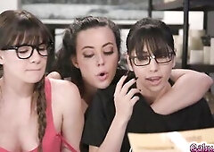 Whitney even goes as far as groping their merry melons underneath their shirts During The Time That Judy and Alison 1st appear to be uncomfortable the