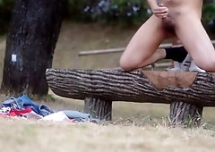 A young gay having a good wank in public 4