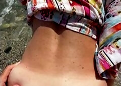 Horny Housewife Gets Naked At The Beach And Fucks Random Guy. Huge Cum Shot!