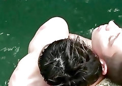 Austin twinks erotic pleasures in outside pool