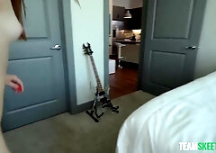 Nerdy teen 18+ Sucks Long Prick Before Getting Laid With Reese Robbins And Ike Diezel