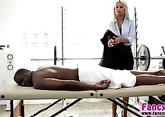 Blonde Bridgett loves sucking a big cock