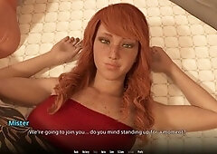 POV gaming session with busty mom in a visual novel adventure