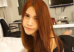 mischievous asian tranny plays some oral and hardcore with a guy