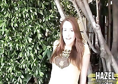 This babe's truly, Miss Hazel is wicked and that's just what we love about her, see as that babe gets undressed in the outside and goes all 