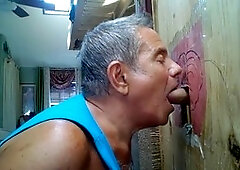 elder stud at his gloryhole adores dick