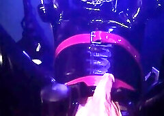 450.9 gas mask anal toy fucked by automatic dildo